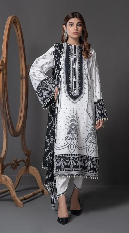 Summer Collection – Anaya – Monochrome Mystique Lawn – AMML - AMIRA