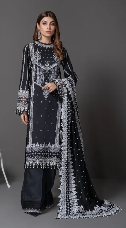 Summer Collection – Anaya – Monochrome Mystique Lawn – AMML - TANYA