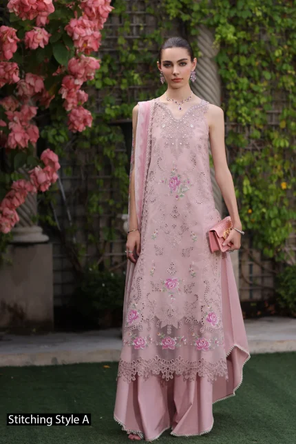 Noor Eid Luxury Schiffli Laserkari By Saadia Asad | D8- Pink