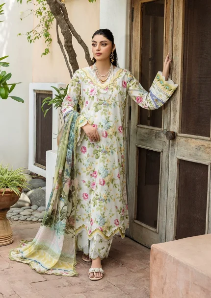 Chiffon Prints By Elaf - Unstitched | ECD-5A GLADIOLUS GRACE