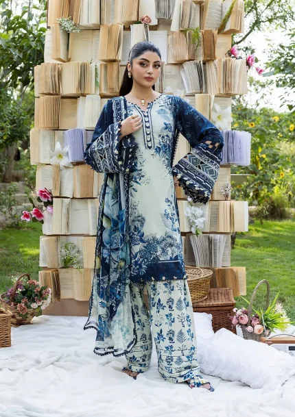 Chiffon Prints By Elaf - Unstitched | ECD-7B BLOOMSTELLA