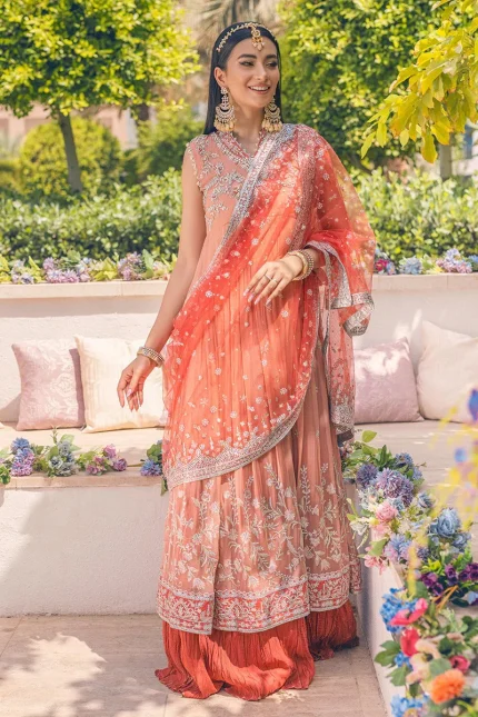 Monsoon Wedding By Mushq - Unstitched | Porcelain Rose