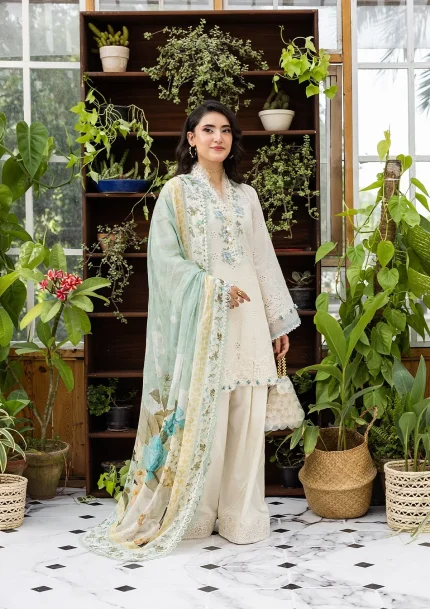 ECRAFT Chikankari with Chiffon - Unstitched | EEC-1B PEARLISTA