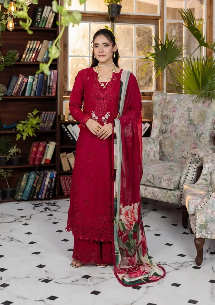 ECRAFT Chikankari with Chiffon - Unstitched | EEC-4A RUBELET