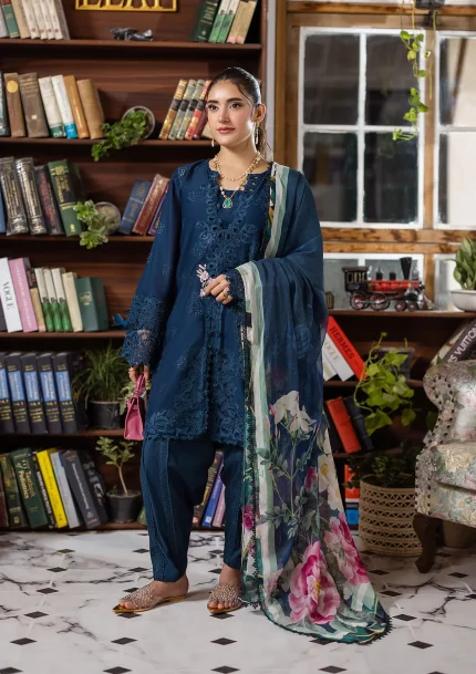 ECRAFT Chikankari with Chiffon - Unstitched | EEC-4B SERENAIRE