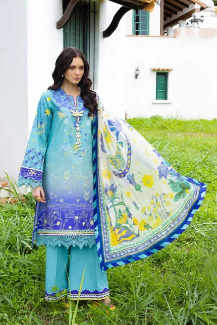 Mirasol Unstitched Printed Cambric By Mushq | Mar Azul
