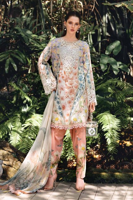 M.Prints '26 By Maria B - Embroidered Lawn Suit | MPT-2910-B
