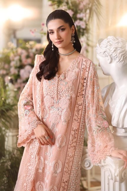 Tea Affair Chiffon By Maria B | MPC-26-104-Peach Pink