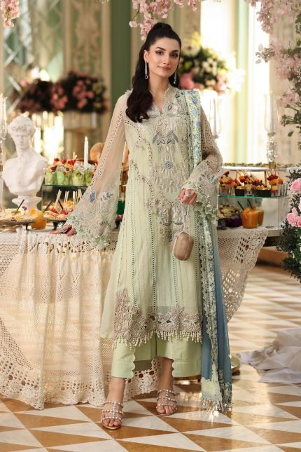 Tea Affair Chiffon By Maria B | MPC-26-105-Pistachio Green