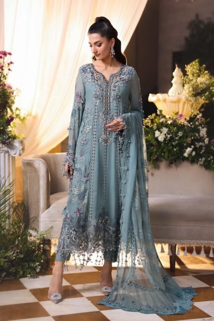 Tea Affair Chiffon By Maria B | MPC-26-106-Slate Blue