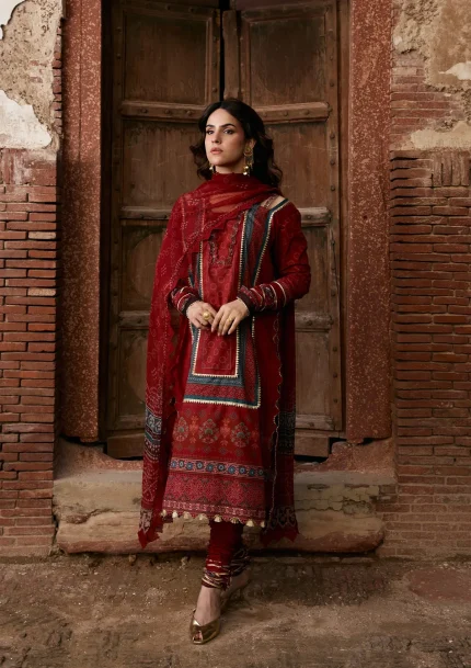 Prints Chiffon Collection '26 By Kahf | KPS-1A SURKH NOOR